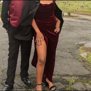 Wine Velvet Luxe Maxi Dress